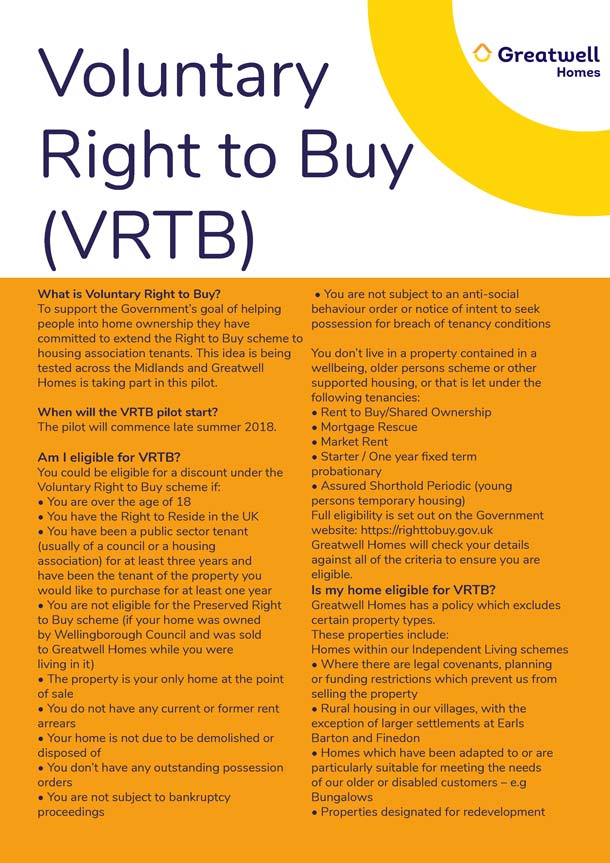 Government Right to Buy Pilot in Wellingborough Northamptonshire